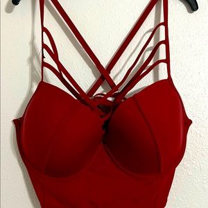 Bikini Top and Bottom Maroon Color